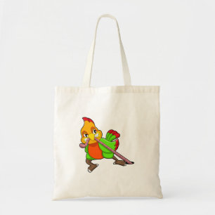 Parrot met worm tote bag