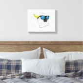 Parrot met zonnebril canvas afdruk (Insitu (Slaapkamer))
