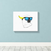 Parrot met zonnebril canvas afdruk (Insitu (Houten vloer))