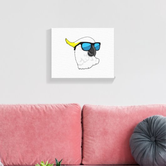 Parrot met zonnebril canvas afdruk (Insitu (Woonkamer))