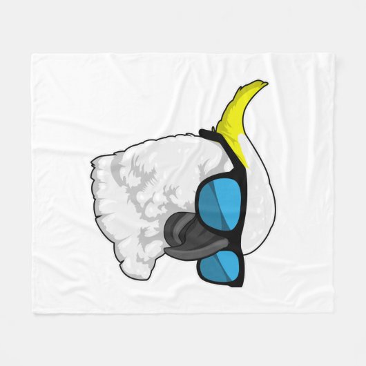 Parrot met zonnebril fleece deken (Voorkant (Horizontaal))
