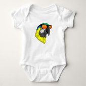 Parrot met zonnebril romper (Voorkant)