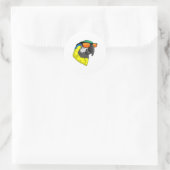 Parrot met zonnebril ronde sticker (Tas)