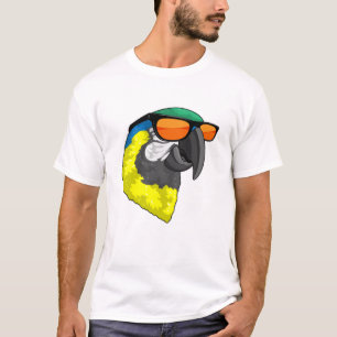 Parrot met zonnebril t-shirt