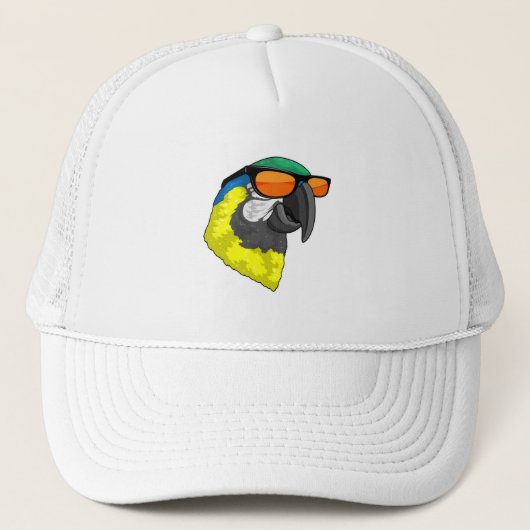 Parrot met zonnebril trucker pet (Voorkant)