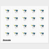 Parrot met zonnebril vierkante sticker (Vel)