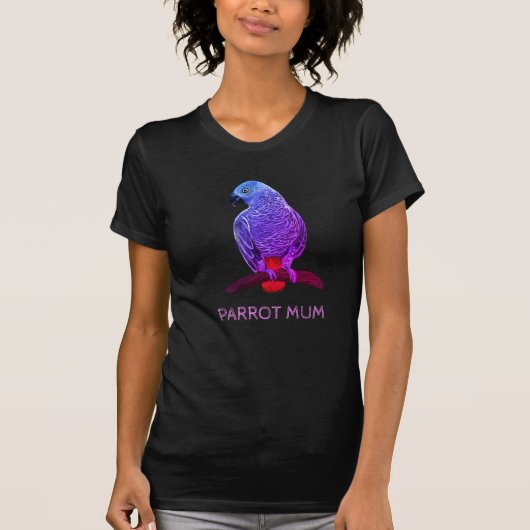 Parrot mum Afrikaanse grijze papegaai T-Shirt (Voorkant)