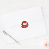 Parrot - Muziek met hoofdtelefoon Vierkante Sticker (Envelop)