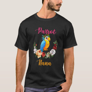 Parrot Nana Floral Parrot Bow Stropdas Lover Moede T-shirt