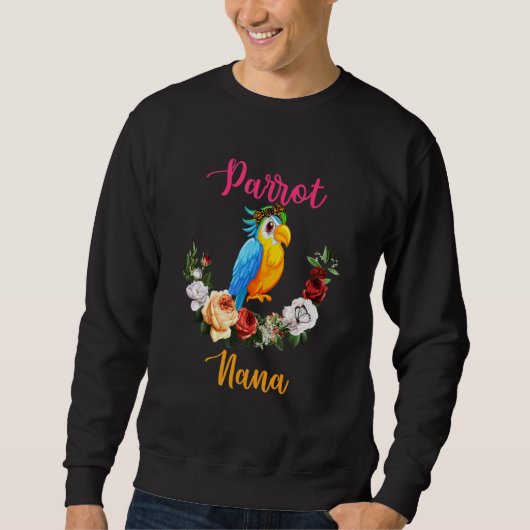 Parrot Nana Floral Parrot Bow Tie Lover Mother's D Trui (Voorkant)