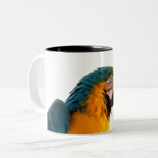 Parrot Notes Tweekleurige Koffiemok (Voorkant links)