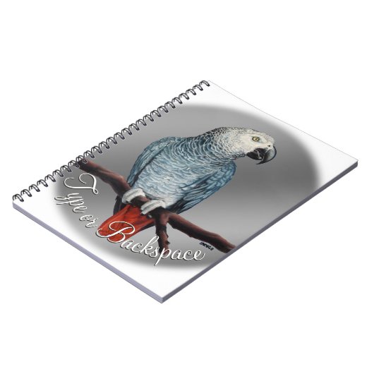 Parrot Notitieboek Personaliseert Afrikaans grijs  (Linkerzijde)