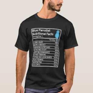 Parrot Nutritional Facts I Blue Parrotlet T-shirt