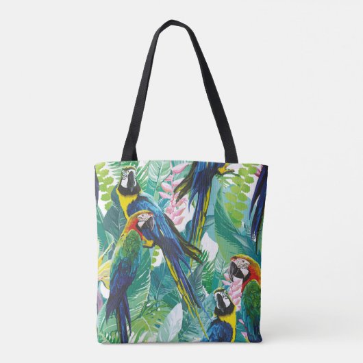 Parrot Oerwoud Bird Tote Bag (Achterkant)