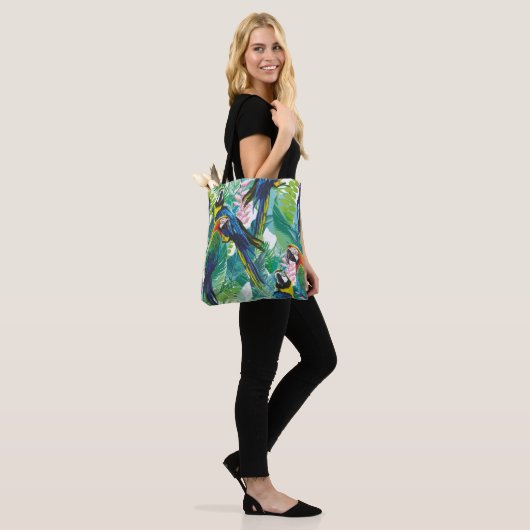 Parrot Oerwoud Bird Tote Bag (Op model)