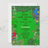 Parrot Oerwoud Birthday Invitation Kaart (Voorkant)