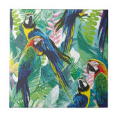 Parrot Oerwoud  Blue Green Tegeltje (Voorkant)