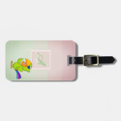 Parrot Ombre Striped Monogram-Gepersonaliseerd Bagagelabel (Voorkant horizontaal)