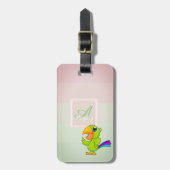 Parrot Ombre Striped Monogram-Gepersonaliseerd Bagagelabel (Voorkant verticaal)