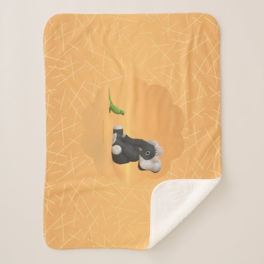 Parrot ontmoet een olifant Sherpa Blanket Sherpa Deken (Voorkant)