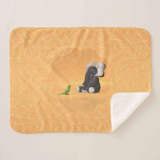 Parrot ontmoet een olifant Sherpa Blanket Sherpa Deken (Voorkant (horizontaal))