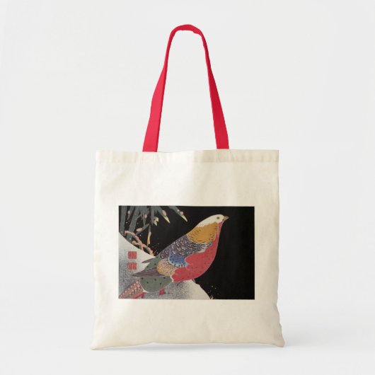 Parrot op de Branch van een bloeiende Roos Struik, Tote Bag (Voorkant)