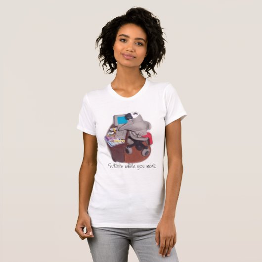 Parrot op Desk T-shirt (Voorkant volledig)