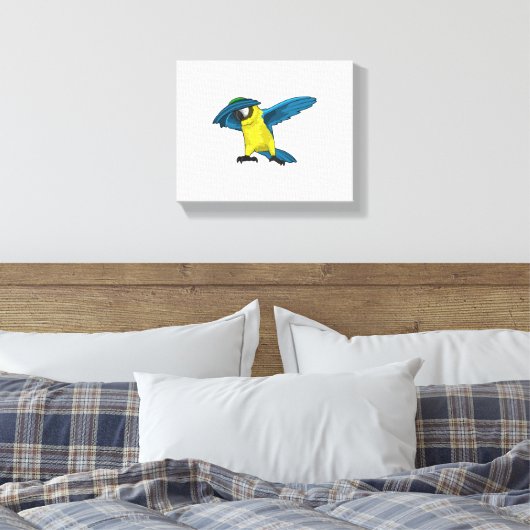 Parrot op Hip Hop Dance Dab Canvas Afdruk (Insitu (Slaapkamer))