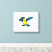 Parrot op Hip Hop Dance Dab Canvas Afdruk (Insitu (Houten vloer))