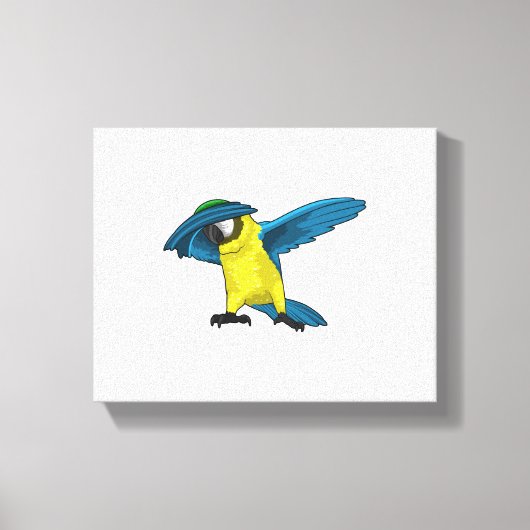 Parrot op Hip Hop Dance Dab Canvas Afdruk (Voorkant)