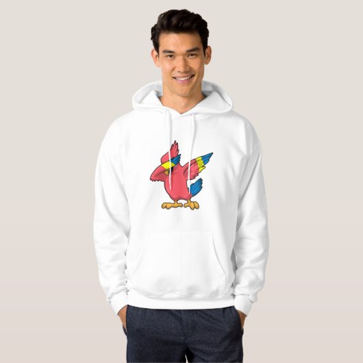 Parrot op Hip Hop Dance Dab Hoodie (Voorkant volledig)