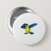 Parrot op Hip Hop Dance Dab Ronde Button 7,6 Cm (Voorkant /achterkant)