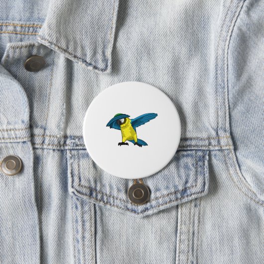 Parrot op Hip Hop Dance Dab Ronde Button 7,6 Cm (In situ)