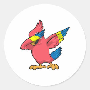Parrot op Hip Hop Dance Dab Ronde Sticker