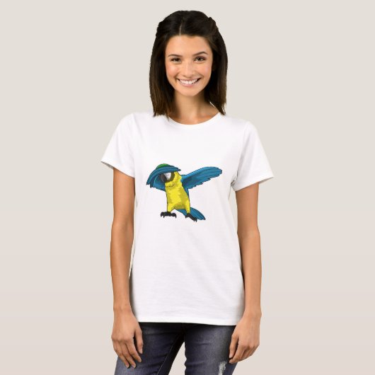 Parrot op Hip Hop Dance Dab T-shirt (Voorkant volledig)