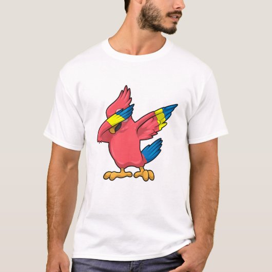 Parrot op Hip Hop Dance Dab T-shirt (Voorkant)