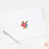 Parrot op Hip Hop Dance Dab Vierkante Sticker (Envelop)