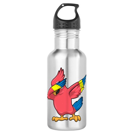 Parrot op Hip Hop Dance Dab Waterfles (Voorkant)