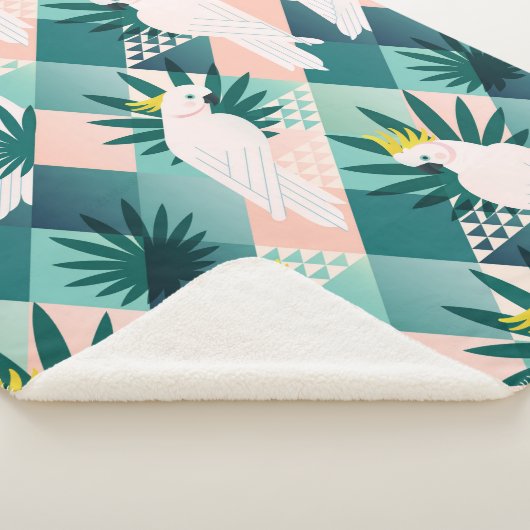 Parrot op Palm 1 Sherpa Deken (3/4)