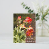 Parrot Oranje tulpen denken aan jou Briefkaart (Staand voorkant)