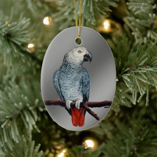 Parrot Ornament personaliseert Afrikaanse grijze O (Boom)