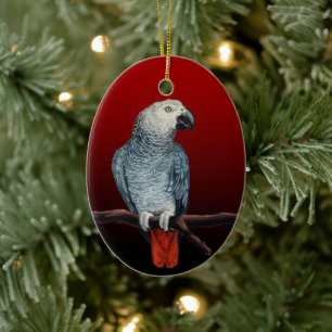 Parrot Ornament personaliseert Afrikaanse grijze O