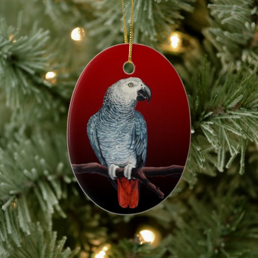 Parrot Ornament personaliseert Afrikaanse grijze O (Boom)