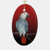 Parrot Ornament personaliseert Afrikaanse grijze O (Links)