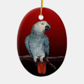 Parrot Ornament personaliseert Afrikaanse grijze O (Voorkant)