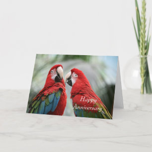 Parrot paar Happy Jubileum Wenskaart Bedankkaart