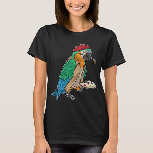 Parrot Painter Paintbrush Painting T-shirt (Voorkant)