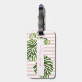 Parrot, palmbladeren, bloemkool, speciaal geperson bagagelabel (Achterkant verticaal)