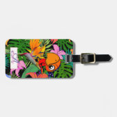 Parrot, palmbladeren, op basis van kilogram gepers bagagelabel (Voorkant horizontaal)