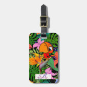 Parrot, palmbladeren, op basis van kilogram gepers bagagelabel (Voorkant verticaal)